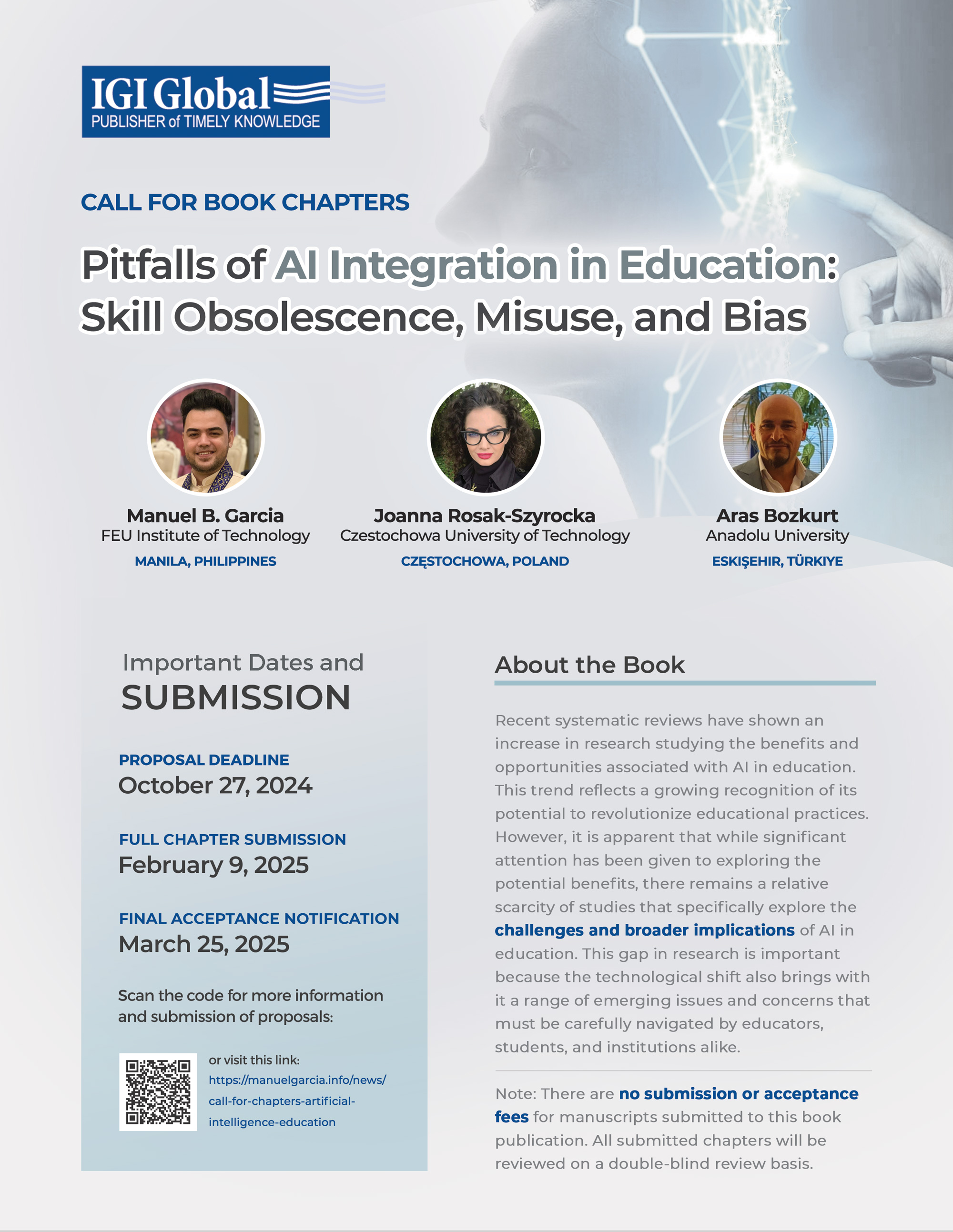 Call for Chapters: Pitfalls of AI Integration in Education: Skill Obsolescence, Misuse, and Bias